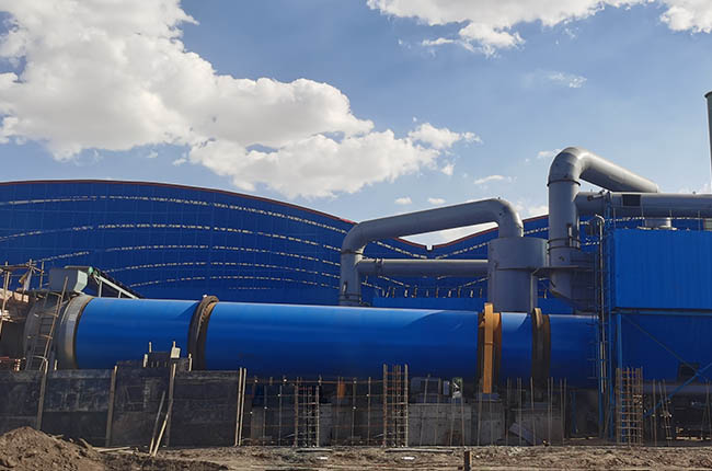 寧夏鹽池2000噸煤泥烘干機項目現場